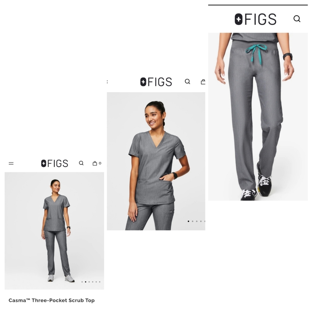 NWOT FIGS Scrub Set, Graphite Gray, Size S